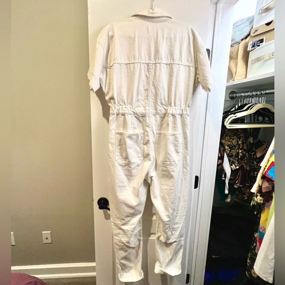 Free People white denim boiler suit size M - Picture 2 of 4